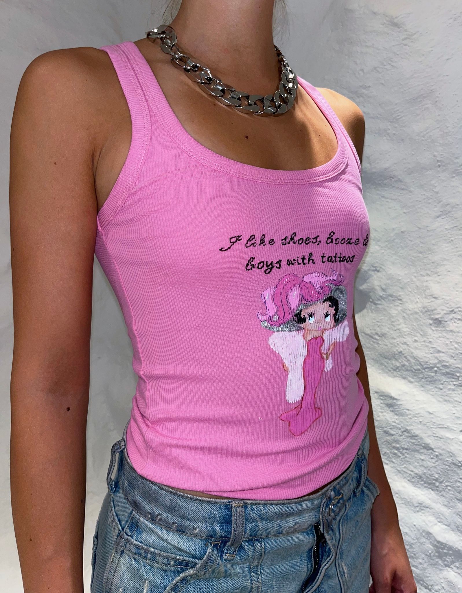 I like shoes, booze & boys with tattoos tank top
