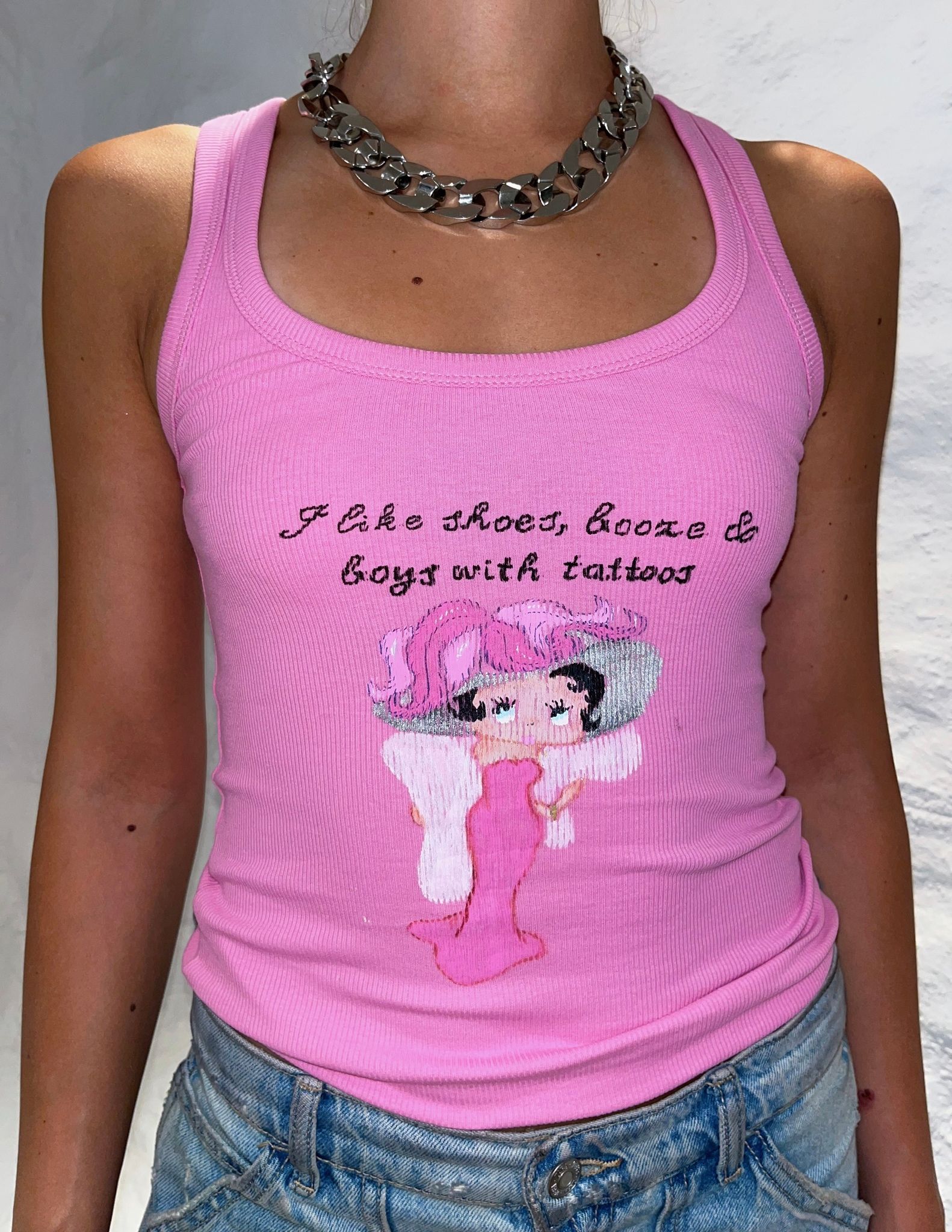 I like shoes, booze & boys with tattoos tank top