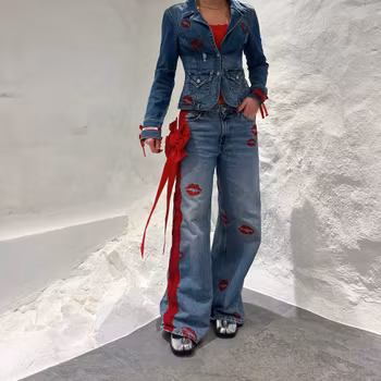 Bow Bow Bow Jeans (Blue)