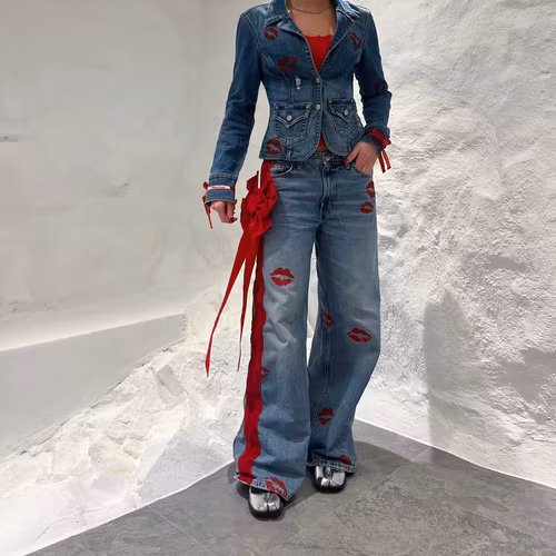 Bow Bow Bow Jeans (Blue)