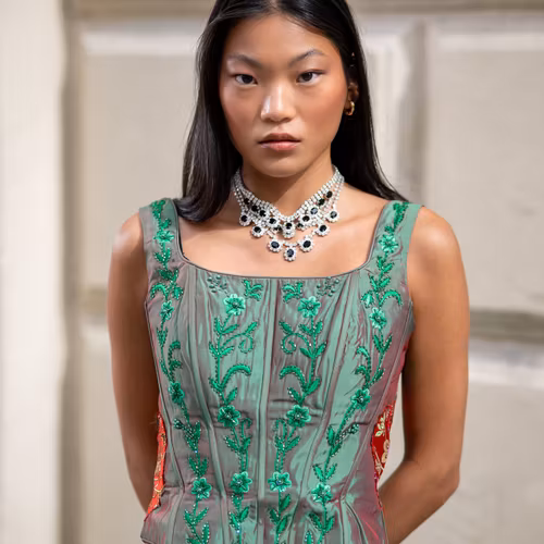 I Like My Flowers Embroidered Corset Top