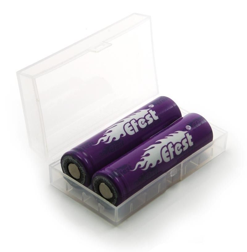 Batteribox 18650 18350 transparent blå vit gul vape vejp