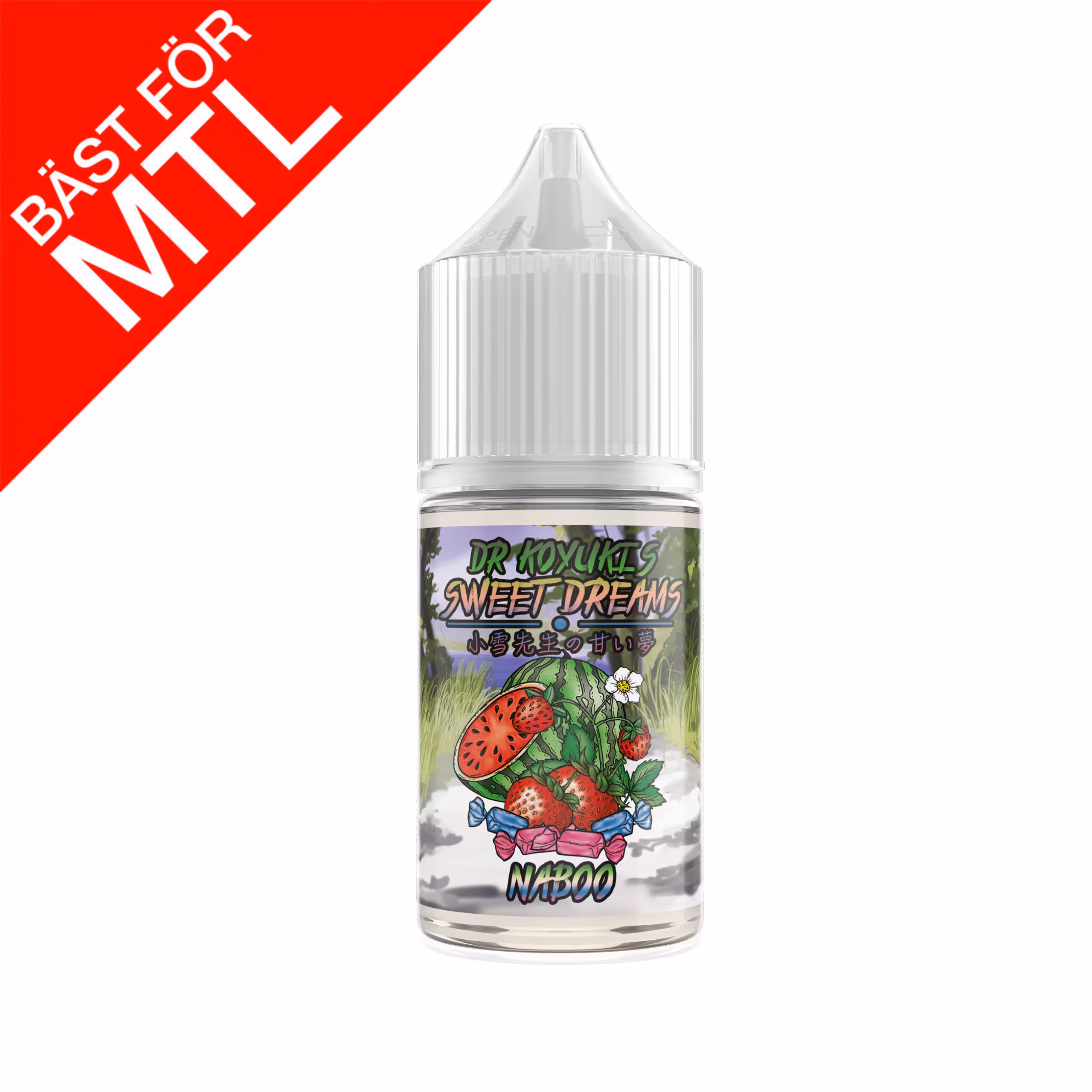 Dr Koyuki sweet dreams godis naboo jordgubbe jordgubbar smultron vattenmelon melon Shortfill 10ml 30ml mtl vape vejp vapemore mtl