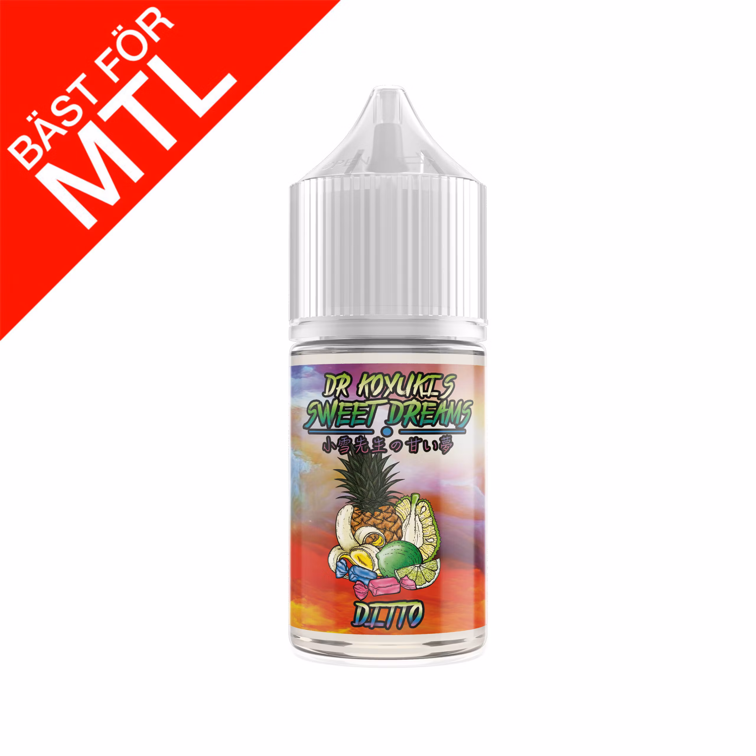 Dr Koyuki sweet dreams ditto godis jackfrukt banan ananas lime  Shortfill 10ml 30ml mtl vape vejp vapemore mtl