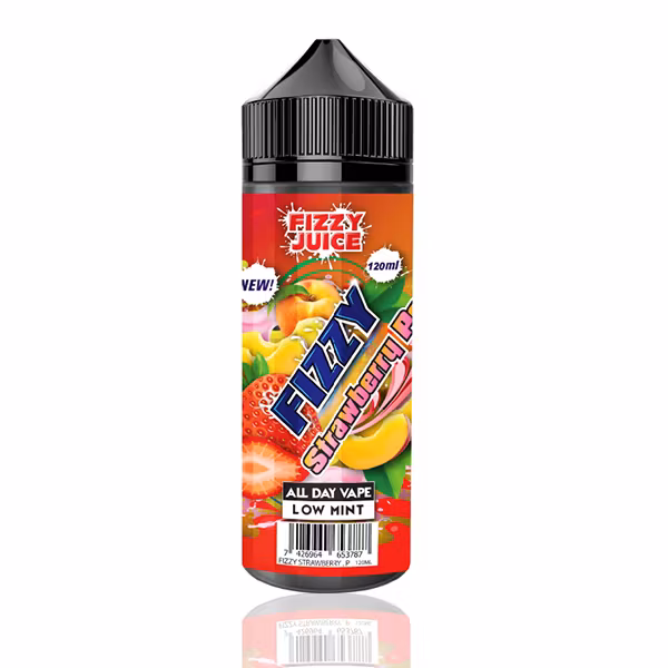 fizzy strawberry peach persika jordgubbe sur cooling e-juice shortfill 100ml gorilla v3 vapemore VapeMore