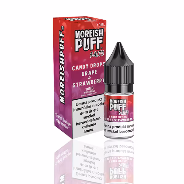 Moreish Puff - Grape & Strawberry Candydrops (10ml, 10mg nikotinsalt)