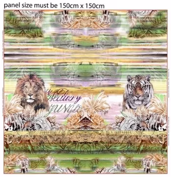ekologisk trikåtyg panel - LEJON O TIGER