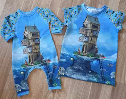 ekologisk trikåtyg panel - SMÅDJURS FISKARE