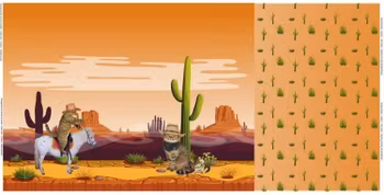 ekologisk trikåtyg panel - PRÄRIER KATTER