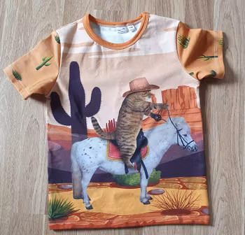 ekologisk trikåtyg panel - PRÄRIER KATTER