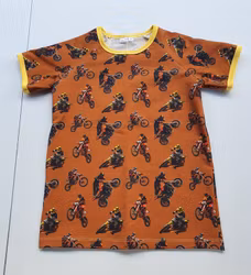 Barn T-shirt med crossmotorcyklar – ekologisk French Terry