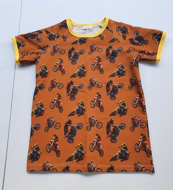 Barn T-shirt med crossmotorcyklar – ekologisk French Terry