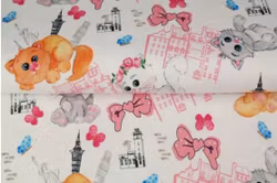 ekologisk trikåtyg - LEKFULLA KATTER