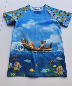 T-shirt, fiskande smådjur