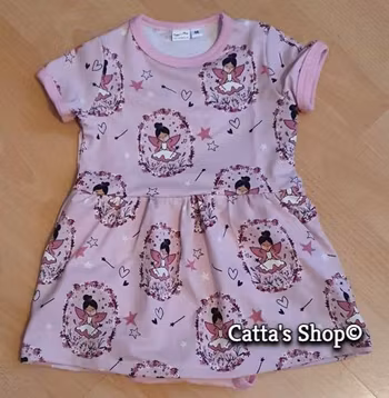 Bodyklänning med prinsessor – ekologisk jersey