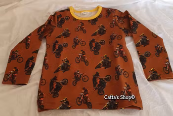 Barntröja med crossmotorcyklar – ekologisk French Terry