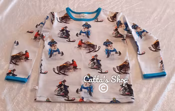 Barntröja med snöskotermotiv – ekologisk