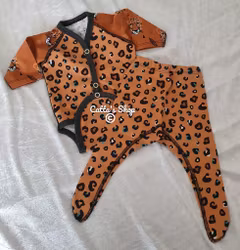 Babybody + Byxa - Leopard "ekologisk"