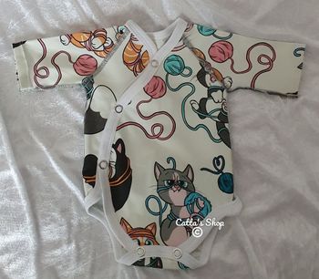 Ekologisk Babybody - Trassel katter