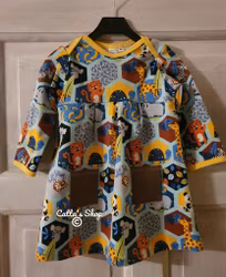 Långärmad barnklänning – djungel mönster - Ekologisk