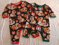 Jumpsuit/pyjmas - Julhundar "ekologisk"