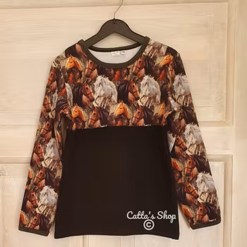 Långärmad tröja - hästar