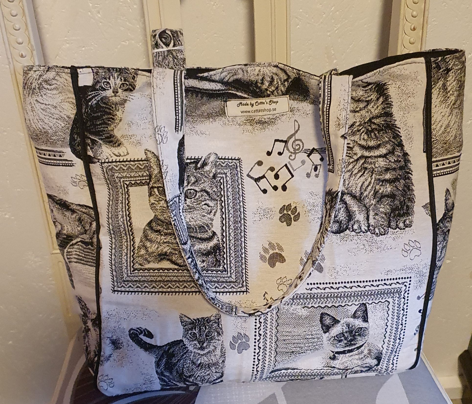 Tygväska/kasse - Katt (SÅLD)