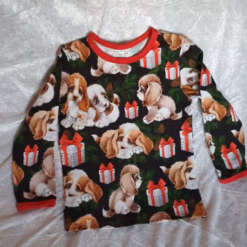 Långärmad tröja - julhundar