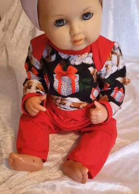 Babybody & Tights - Julhundar "ekologisk"