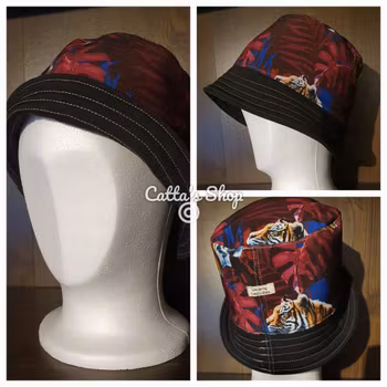 Bucket hat - Tiger/svart, 20%