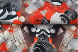 ekologisk trikåtyg - FÄRGGLADA CIRKLAR