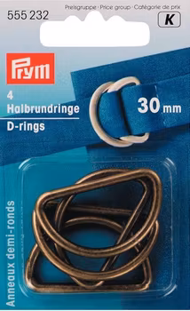 D-ring antik mässing