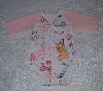 Prematur Babybody med Kattmotiv - Ekologisk