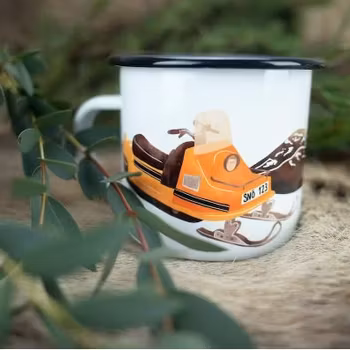 Emaljmugg - motiv Ockelbo skoter