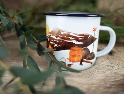 Emaljmugg - motiv Ockelbo skoter