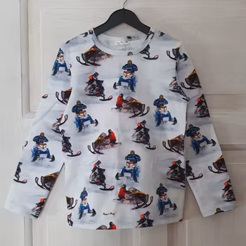 Ekologisk Tröja med Snöskotermotiv för Äventyrsmode