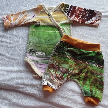 Ekologisk Babybody + byxa - Natur