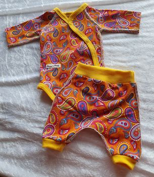 Ekologisk Babybody + byxa - Paisley