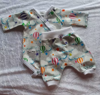 Prematur set – Babybody & byxa med luftballonger Ekologisk