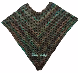 Skogsgrön Poncho i 100% Akryl