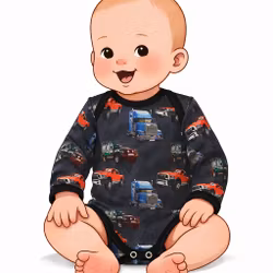 Ekologisk Babybody – Lastbilar | Babybody i mjuk ekologisk bomull