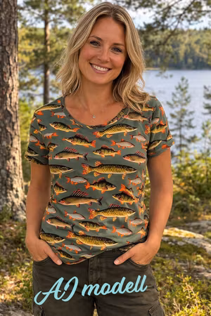 Naturinspirerad t-shirt för fiskeälskare