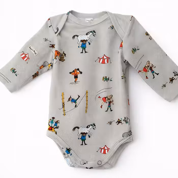 Babybody En dag på cirkus – Ekologisk babybody i mjuk bomull | Svensk design