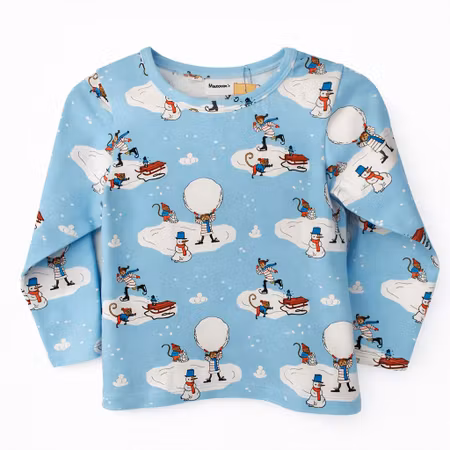 Barntröja vinter lek på isen - ekologisk - Svensk design