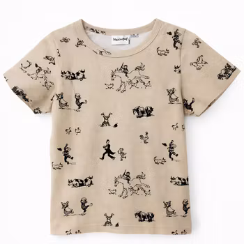 Barn t-shirt På besök i den lilla byn - ekologisk