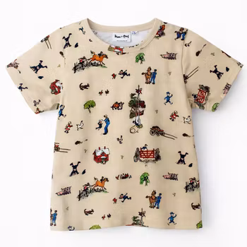 Barn t-shirt Äventyr på landet - ekologisk