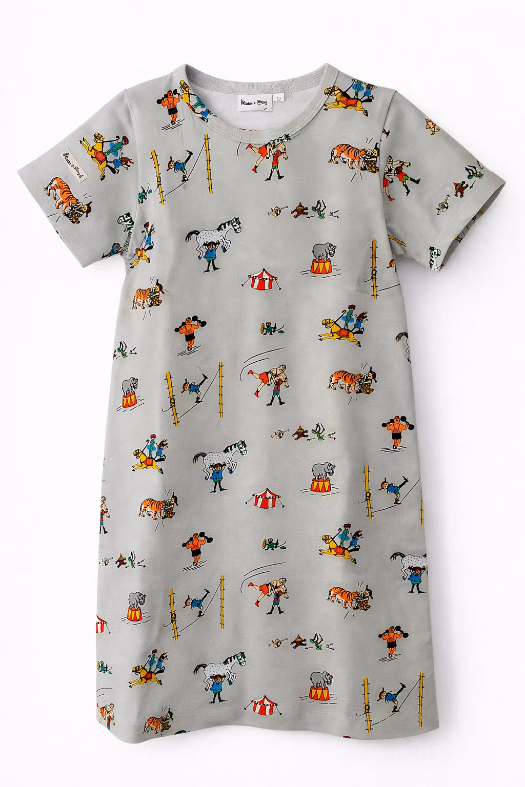 Nattlinne/Tunika cirkusbesök, ekologisk, Svensk design från Catta's Shop