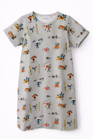 Nattlinne/tunika En dag på cirkus - ekologisk- Svensk design