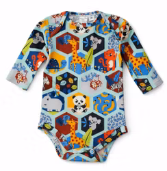 Babybody med exotiska djur "ekologisk"