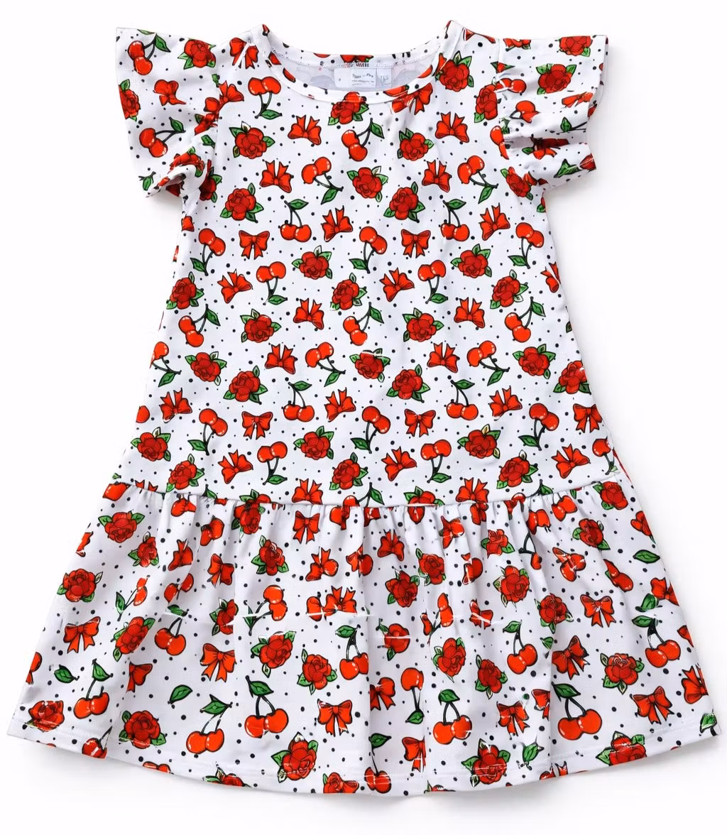 Sommarklänning med rosor och körsbär